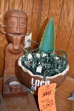 BOTTLE STANDS & LOCO NUT BOWL & LIGHTS