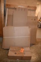 BOX OF 24-3/4" X 5-1/2" X 14" POLY BAGS & MISC. CARDBOARD