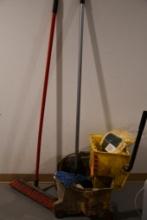MOP BUCKET & SHOP BROOM & MOP
