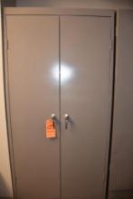 BROWN METAL CABINET, 2 DOORS, 19" X 36"X 72"H