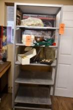 METAL SHELVING UNIT ON WHEELS, 24" X 28" X 72"T