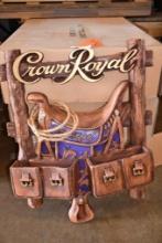 CROWN ROYAL "SADDLE" SIGN W/METAL STAND, 30" X 38"