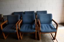 (6) LOBBY CHAIRS-5 BLUE
