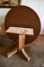 WOOD TABLE BASE W/WOODGRAIN FORMICA TOP