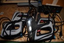 BOX W/(4) ARROW ELECTRIC STAPLE GUNS, 2 MODELS (2-TSO STAPLES, 2-TSO STAPLES 9/16" & 5/8" NAILS)