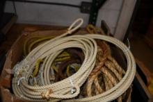 BOX OF ASSORTED ROPE, MOSTLY DECORATIVE