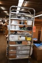 10 TIER BAKERY TRAY CART W/CONTENTS: HARDWARE, ELECTRIC ROPE CUTTER, VACUUM VARIMETER, MISC., 5"