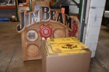 JIM BEAM 25 CASE DISPLAY RACK W/HARDWARE & DIRECTIONS, 60+ JIM BEAM 12 PACK BOXES