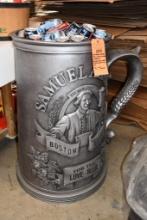 SAM ADAMS DISPLAY MUG W/CANS OF BEER & FAKE ICE, 36" X 20" DIA, MUST BE 21 YRS OLD