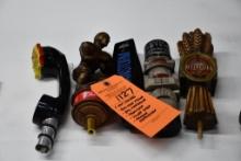 (5) TAP HANDLES: BUD LIGHT PHONE, BUD FOOTBALLER, RAINSTORM, SILVER TOTGA, MICHELOB HEFEWEIZEN