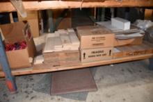 CONTENTS OF LOWER SHELF: BOXES, BOARDS, WIRING & MISC.