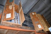 CONTENTS ON TOP SHELF OF BOTH UNITS: (3) CRATES OF AD DISPLAYS & 1 SKID