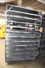 METAL SHELVING UNIT ON CASTERS, 4'W X 2'D X 78'H
