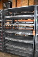 METAL SHELVING UNIT W/8 SHELVES, 3" CASTERS, NO CONTENTS!, 78"H X 48"W X 24"D
