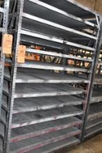 METAL SHELVING UNIT ON CASTERS, 4'W X 2'D X 78"H