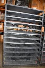 METAL SHELVING UNIT ON CASTERS, 4' X 2' X 78"H