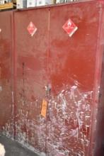 HAZMAT CABINET, PAINTED MAROON W/CONTENTS, 65"H X 43"W X 18"D