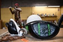DOS EQUIS MAN W/BANDANA & FLAG, COW HEAD, DEAR HEAD, LONG HORNS, GIANT DRIVER HEAD, BALL & TEE