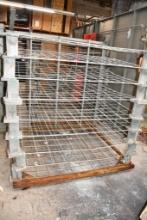 (9) SHELF ADJUSTABLE METAL MESH DRYING RACK ON CASTERS, 70"H X 48"D X 56"W