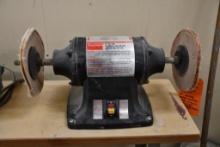 DAYTON 8" DOUBLE ENDED BUFFER MODEL 4TJ95A, NEEDS TO BE UNSCREWED FROM BENCH