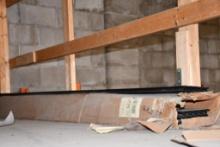 BOX W/APPROX. 5 NARROW PIECES OF PLASTIC SLATWALL, ON LOFT
