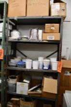 5 SHELF METAL SHELVING UNIT W/CONTENTS: HARDWARE, DISPLAY PARTS, MISC., 75"H X 36"W X 15"D