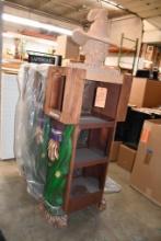 (3) DEKUYPER SCARECROW DISPLAY STANDS, ONLY 1 SCARECROW HEAD, 53"H X 26"W X 14"D