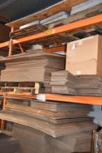 CONTENTS 3 TIERS OF PALLET RACKING: ASSORTED BOXES, LIDS, DIVIDERS & UNFINISHED AD DISPLAYS