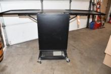 METAL GAME/PUB TABLE WITH DROP DOWN LEAVES, UNIT PICTURED IS A REPRESENTATIVE, TABLE IS IN 3
