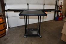 METAL GAME/PUB TABLE WITH DROP DOWN LEAVES, UNIT PICTURED IS A REPRESENTATIVE, TABLE IS IN 3
