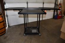 METAL GAME/PUB TABLE WITH DROP DOWN LEAVES, UNIT PICTURED IS A REPRESENTATIVE, TABLE IS IN 3