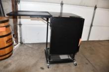 METAL GAME/PUB TABLE WITH DROP DOWN LEAVES, UNIT PICTURED IS A REPRESENTATIVE, TABLE IS IN 3