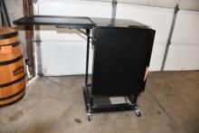 METAL GAME/PUB TABLE WITH DROP DOWN LEAVES, UNIT PICTURED IS A REPRESENTATIVE, TABLE IS IN 3
