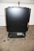 METAL GAME/PUB TABLE WITH DROP DOWN LEAVES, UNIT PICTURED IS A REPRESENTATIVE, TABLE IS IN 3