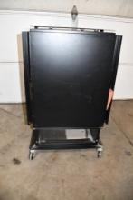 METAL GAME/PUB TABLE WITH DROP DOWN LEAVES, UNIT PICTURED IS A REPRESENTATIVE, TABLE IS IN 3