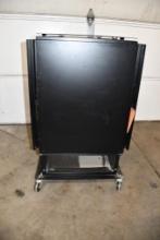 METAL GAME/PUB TABLE WITH DROP DOWN LEAVES, UNIT PICTURED IS A REPRESENTATIVE, TABLE IS IN 3