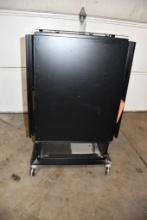 METAL GAME/PUB TABLE WITH DROP DOWN LEAVES, UNIT PICTURED IS A REPRESENTATIVE, TABLE IS IN 3