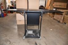 METAL GAME/PUB TABLE WITH DROP DOWN LEAVES, UNIT PICTURED IS A REPRESENTATIVE, TABLE IS IN 3