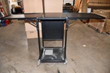 METAL GAME/PUB TABLE WITH DROP DOWN LEAVES, UNIT PICTURED IS A REPRESENTATIVE, TABLE IS IN 3