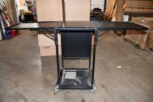 METAL GAME/PUB TABLE WITH DROP DOWN LEAVES, UNIT PICTURED IS A REPRESENTATIVE, TABLE IS IN 3