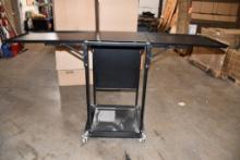METAL GAME/PUB TABLE WITH DROP DOWN LEAVES, UNIT PICTURED IS A REPRESENTATIVE, TABLE IS IN 3