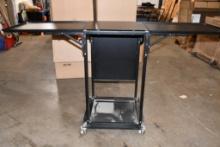 METAL GAME/PUB TABLE WITH DROP DOWN LEAVES, UNIT PICTURED IS A REPRESENTATIVE, TABLE IS IN 3