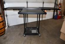 METAL GAME/PUB TABLE WITH DROP DOWN LEAVES, UNIT PICTURED IS A REPRESENTATIVE, TABLE IS IN 3