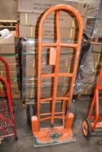 ORANGE HAND TRUCK W/INFLATABLE 10" TIRES