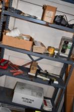METAL SHELVING UNIT, 6 SHELVES W/CONTENTS, 75"H X 36"W X 12"D