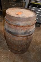 LARGE VINTAGE WOODEN BARREL