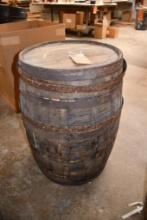 LARGE VINTAGE WOODEN BARREL