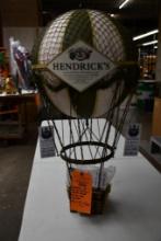 HENDRICKS GIN HOT AIR BALOON & BASKET DISPLAY W/EXTRA TAGS, HANGABLE, 32"H X 15"W X 15" DEEP
