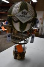 HENDRICKS GIN HOT AIR BALOON & BASKET DISPLAY W/EXTRA TAGS, HANGABLE, 32"H X 15"W X 15" DEEP