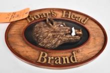 BOAR'S HEAD OVAL WALL PLAQUE, 16"W X 11"H